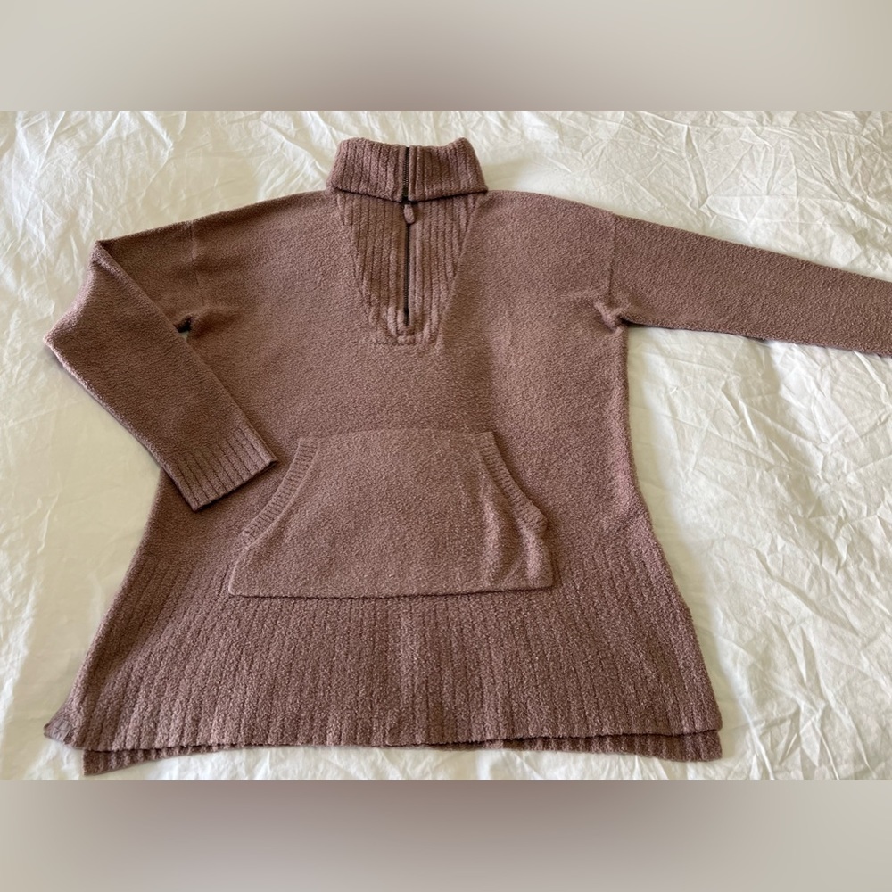 Barefoot Dreams | SZ S | CozyChic Lite Half Zip Tunic Pullover Deep Mauve
